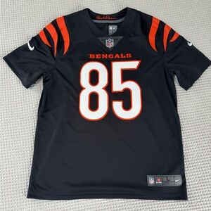 Nike Men's Black and Orange Tee Higgins Bengals Jersey